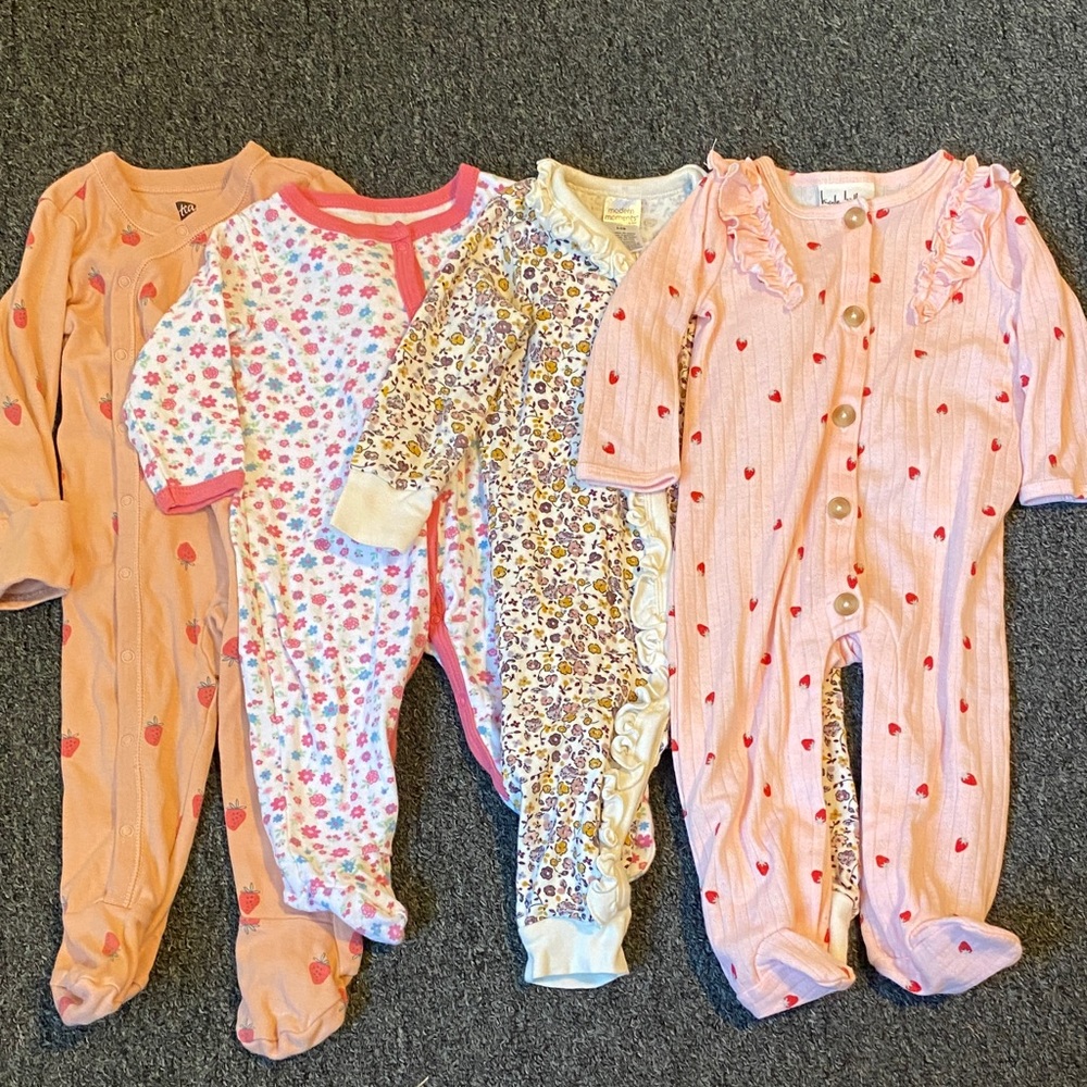Pink and Cream Kids Footies Set